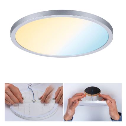 Paulmann 93046 - LED/16W IP44 Ρυθμιζόμενο εντοιχισμένο φωτιστικό μπάνιου AREO 230V 3000-6500K διάμ. 23 cm ματ χρώμιο
