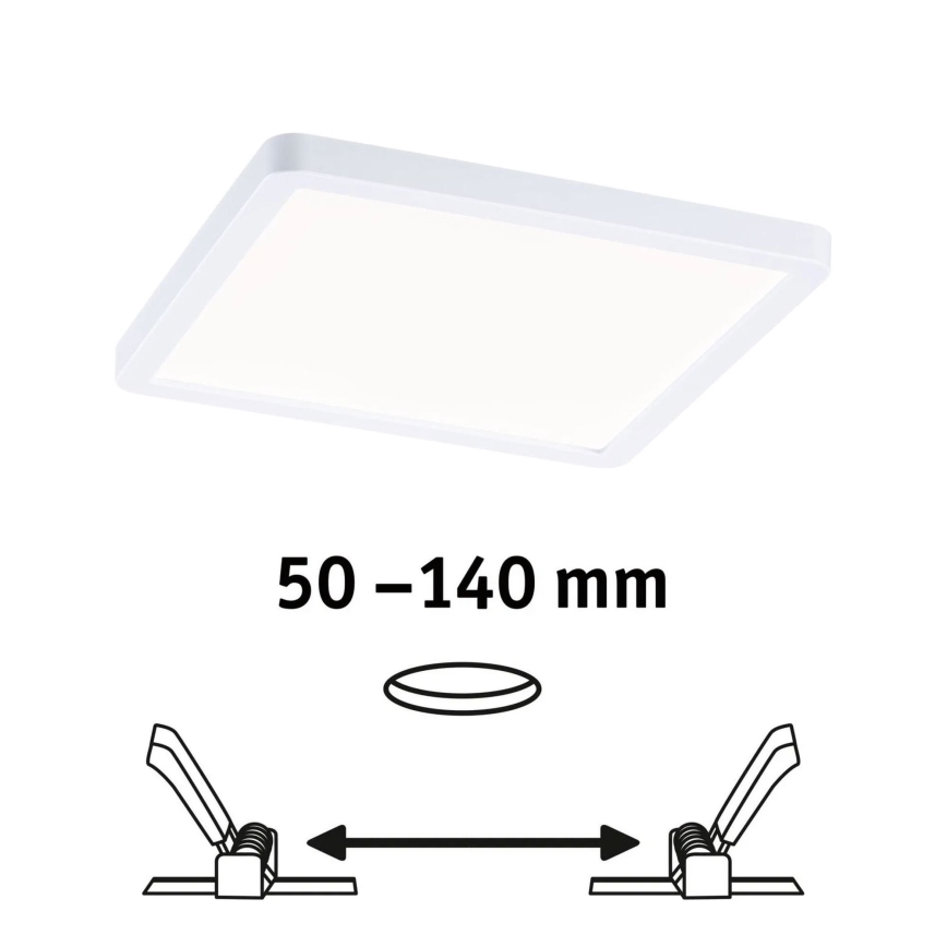Paulmann 93059 - LED/13W IP44 Ρυθμιζόμενο χωνευτό φωτιστικό οροφής για μπάνιο AREO 230V 17,5x17,5 cm λευκό