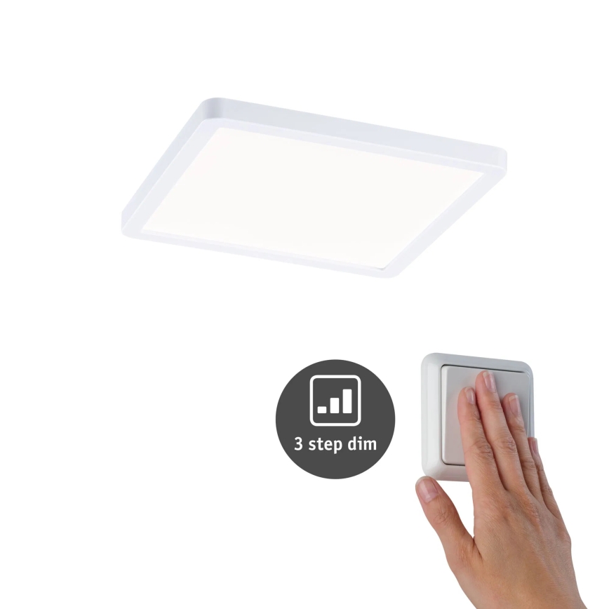 Paulmann 93059 - LED/13W IP44 Ρυθμιζόμενο χωνευτό φωτιστικό οροφής για μπάνιο AREO 230V 17,5x17,5 cm λευκό