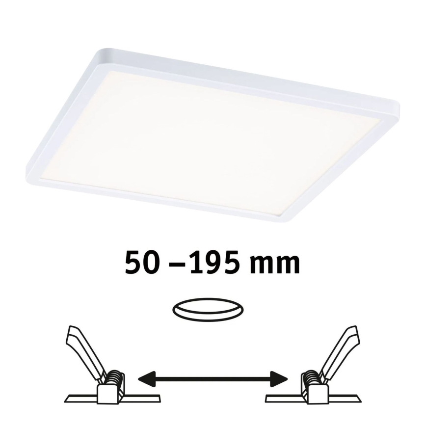 Paulmann 93060 - LED/16W IP44 Ρυθμιζόμενο εντοιχισμένο φωτιστικό μπάνιου AREO 230V 23x23 cm λευκό