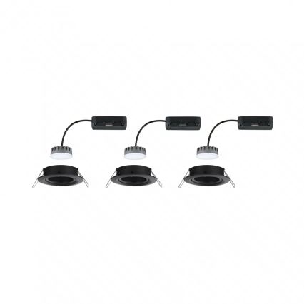 Paulmann 93080 - ΣΕΤ 3xLED/6W IP23 Ρυθμιζόμενο φωτιστικό οροφής μπάνιου COIN 230V