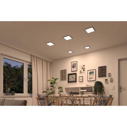 Paulmann 93101 - LED/13W IP44 χωνευτό φωτιστικό οροφής μπάνιου AREO 230V 2000/3000/4000K 17,5x17,5 cm μαύρο