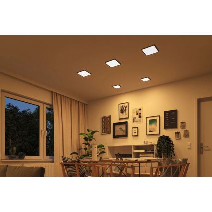 Paulmann 93101 - LED/13W IP44 χωνευτό φωτιστικό οροφής μπάνιου AREO 230V 2000/3000/4000K 17,5x17,5 cm μαύρο