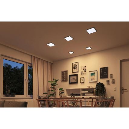 Paulmann 93101 - LED/13W IP44 χωνευτό φωτιστικό οροφής μπάνιου AREO 230V 2000/3000/4000K 17,5x17,5 cm μαύρο