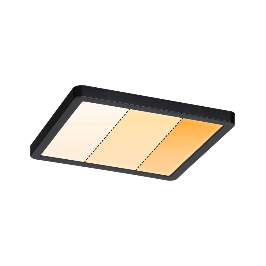 Paulmann 93101 - LED/13W IP44 χωνευτό φωτιστικό οροφής μπάνιου AREO 230V 2000/3000/4000K 17,5x17,5 cm μαύρο