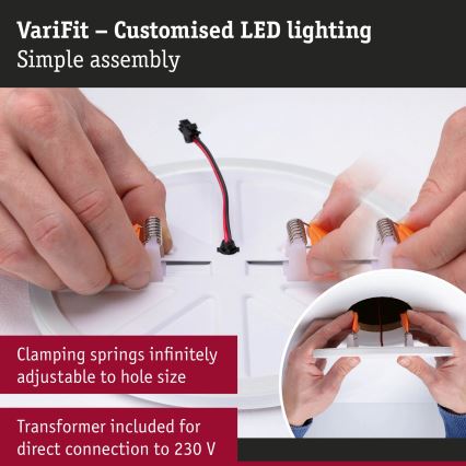 Paulmann 93102 - LED/16W IP44 Εντοιχισμένο φωτιστικό οροφής για μπάνιο AREO 230V 2000/3000/4000K Ø 23 cm μαύρο