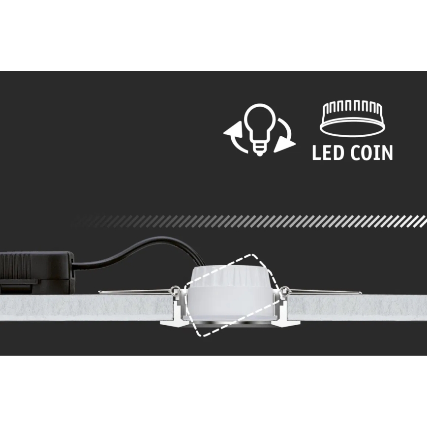 Paulmann 93402 - Σετ 3xLED/6W IP44 Ρυθμιζόμενο φωτιστικό οροφής μπάνιου COLE 230V