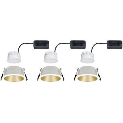 Paulmann 93406 - ΣΕΤ 3xLED/6,5W IP44 Dimmable χωνευτά φωτιστικά μπάνιου COLE 230V