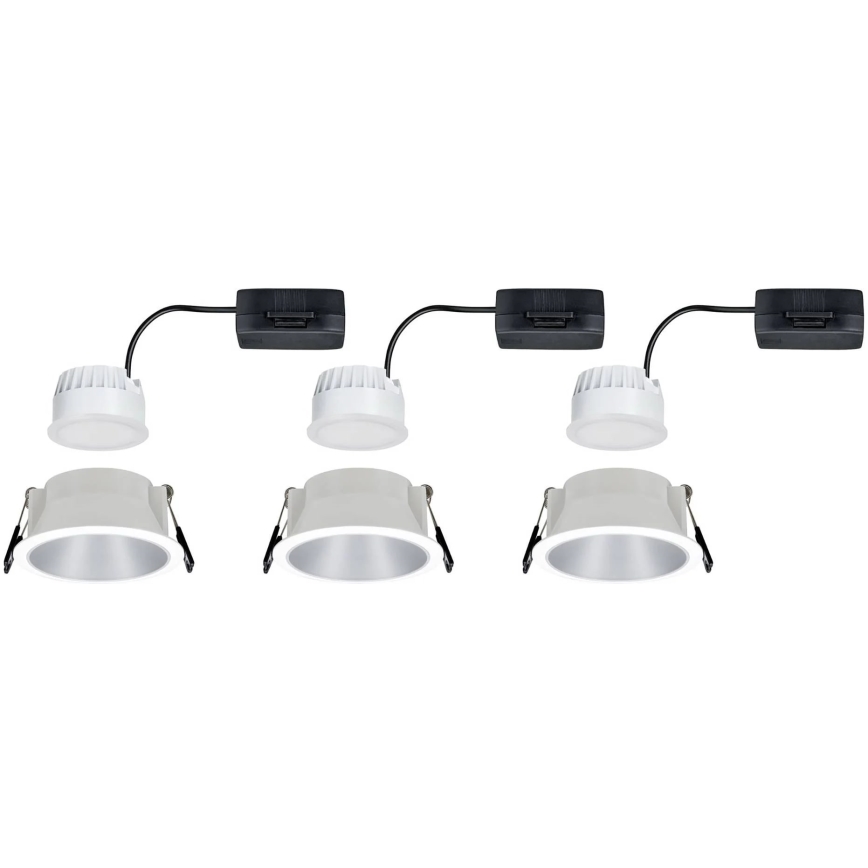 Paulmann 93410 - ΣΕΤ 3xLED/6,5W IP44 Dimmable χωνευτά φωτιστικά μπάνιου COLE 230V