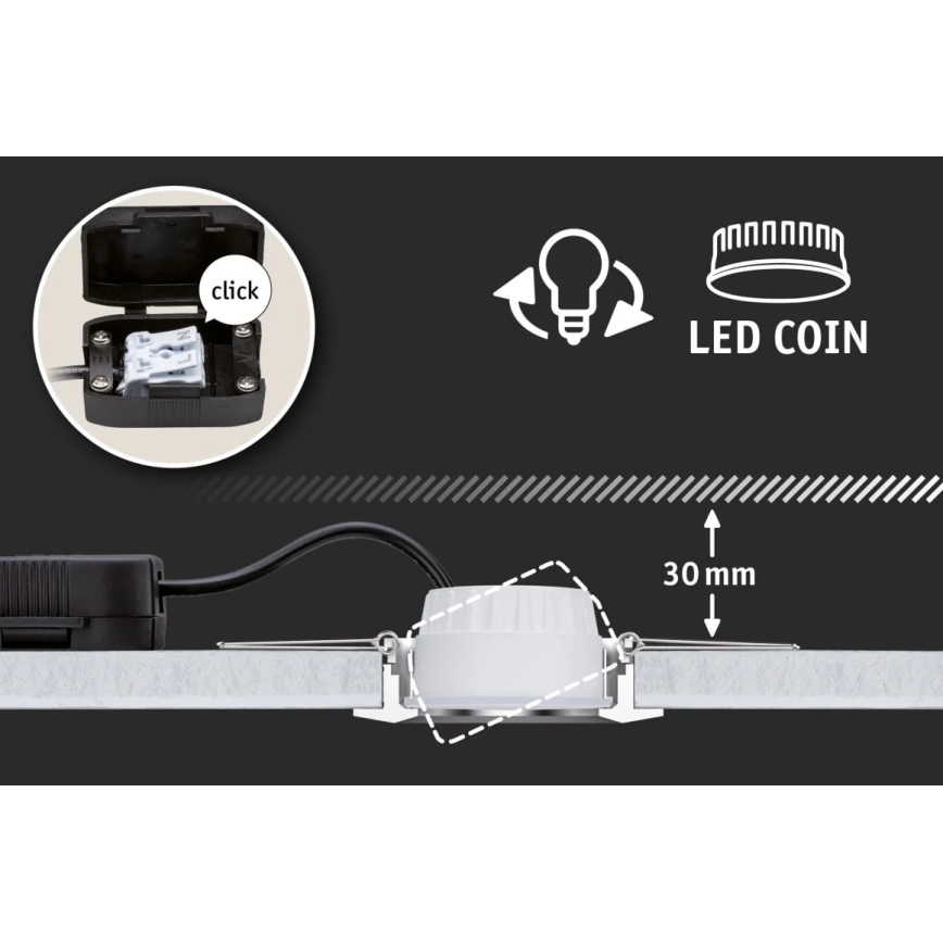 Paulmann 93462 - ΣΕΤ 3xLED/6W IP44 Χωνευτά φωτιστικά μπάνιου NOVA 230V