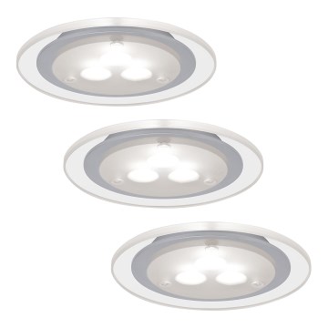 Paulmann 93543 - ΣΕΤ 3xLED/3W Εντοιχισμένο φωτιστικό MICRO LINE 230V