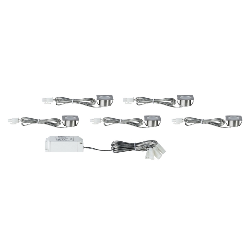 Paulmann 93587 - ΣΕΤ 5xLED/0,4W Χωνευτό φωτιστικό 12V/230V 2700K