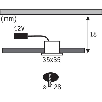Paulmann 93587 - ΣΕΤ 5xLED/0,4W Χωνευτό φωτιστικό 12V/230V 2700K