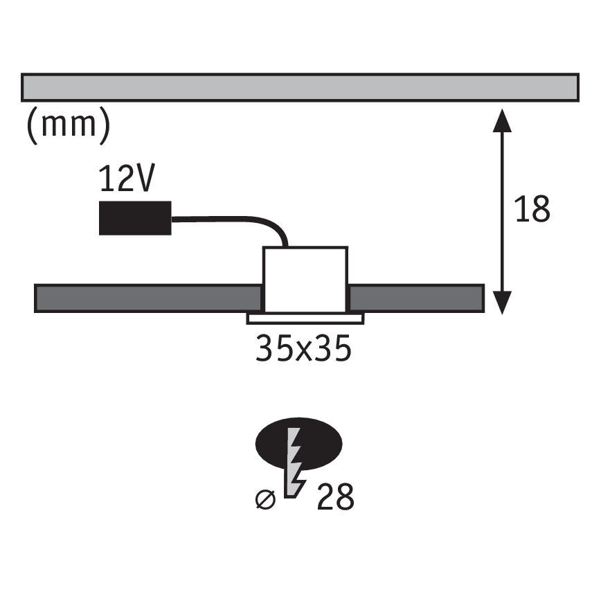 Paulmann 93587 - ΣΕΤ 5xLED/0,4W Χωνευτό φωτιστικό 12V/230V 2700K