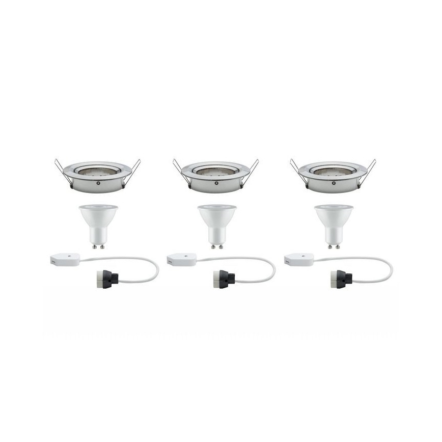 Paulmann 93607 - ΣΕΤ 3x LED GU10/7W IP23 Φωτιστικό μπάνιου dimming NOVA 230V