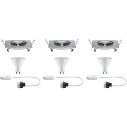 Paulmann 93615 - ΣΕΤ 3x LED/7W IP44 Χωνευτό φωτιστικό οροφής μπάνιου dimmimg 230V