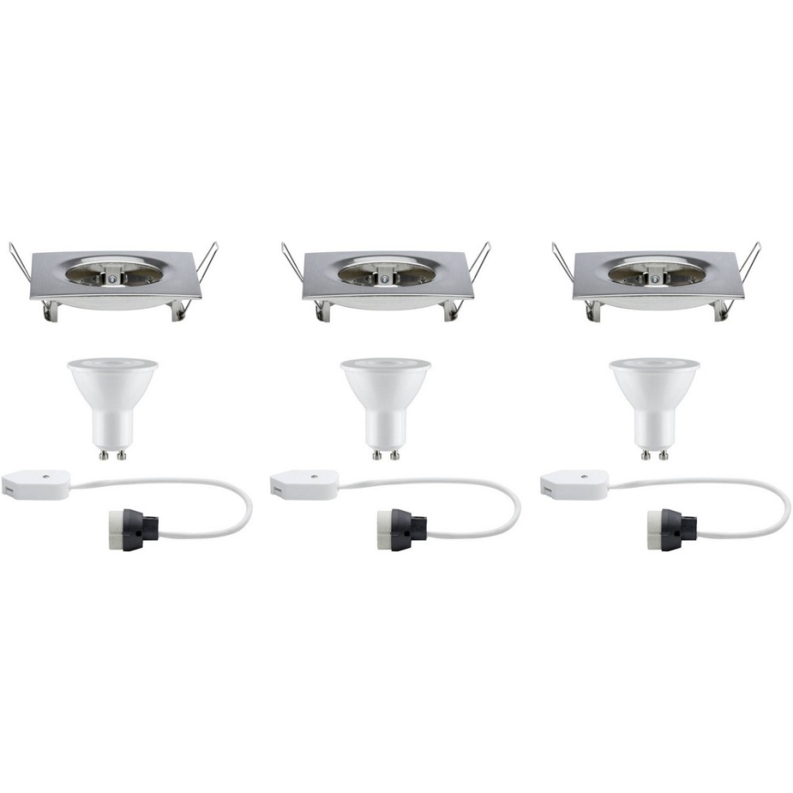 Paulmann 93615 - ΣΕΤ 3x LED/7W IP44 Χωνευτό φωτιστικό οροφής μπάνιου dimmimg 230V
