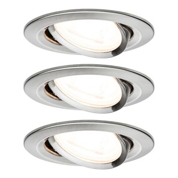 Paulmann 93652 - ΣΕΤ 3x LED GU10/6,1W IP23 Χωνευτό φωτιστικό μπάνιου 230V