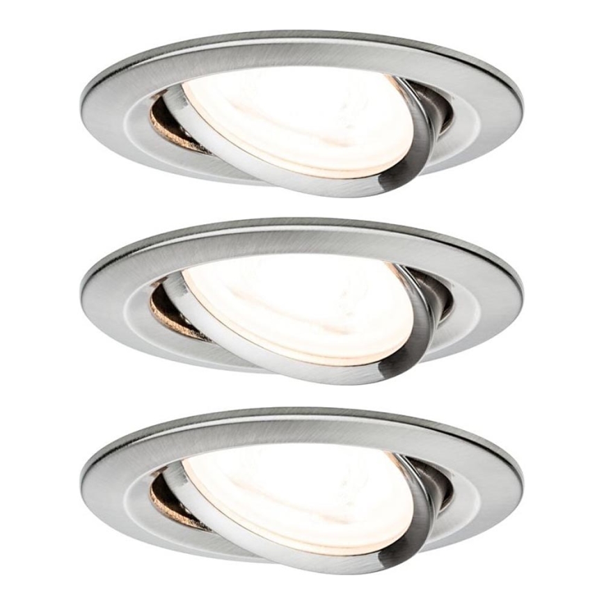 Paulmann 93652 - ΣΕΤ 3x LED GU10/6,1W IP23 Χωνευτό φωτιστικό μπάνιου 230V
