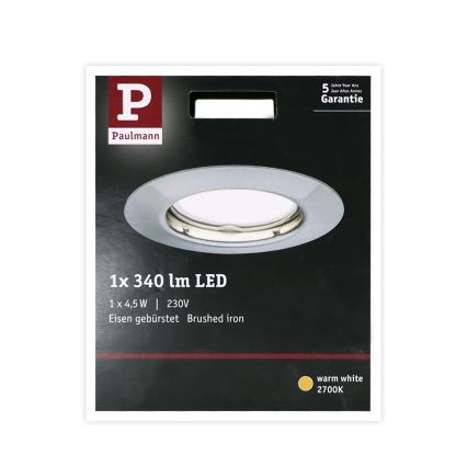 Paulmann 93659 - LED GU10/4,5W Χωνευτό φωτιστικό COIN 230V