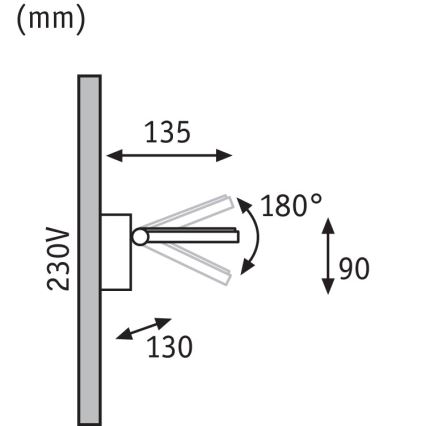 Paulmann 93781 - LED/7,2W Επιτοίχιο φωτιστικό μπάνιου SPECIAL LINE 230V IP44