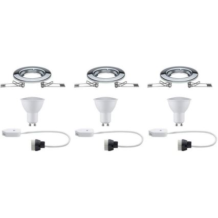 Paulmann 93853 - ΣΕΤ 3xLED-GU10/4,5W Χωνευτό φως STARR 230V