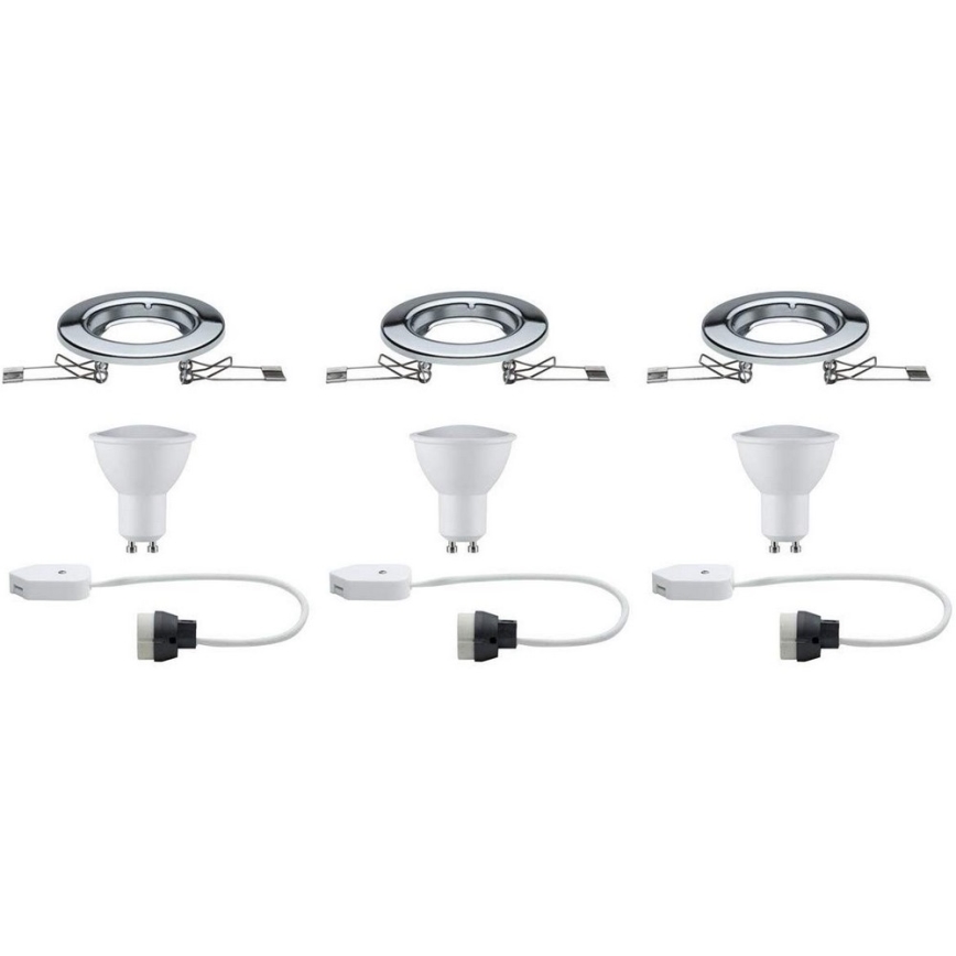 Paulmann 93853 - ΣΕΤ 3xLED-GU10/4,5W Χωνευτό φως STARR 230V