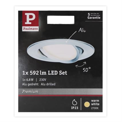 Paulmann 93898 - LED/6,8W IP23 Χωνευτό φωτιστικό μπάνιου COIN 230V