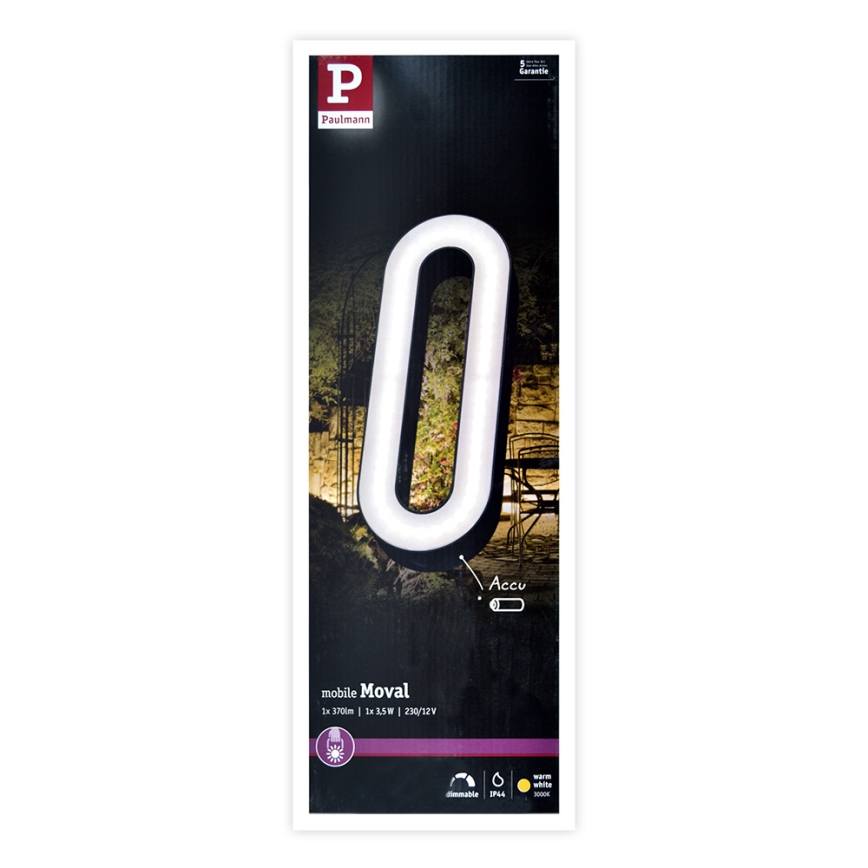 Paulmann 93933 - LED/6W IP44 Φορητή λάμπα εξωτερικού χώρου με dimmer MOVAL 230V