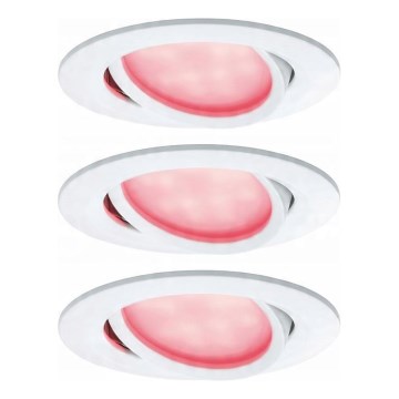Paulmann 93940 - ΣΕΤ 3x LED RGBW/2W IP23 Χωνευτό φωτιστικό οροφής μπάνιου dimmimg 230V