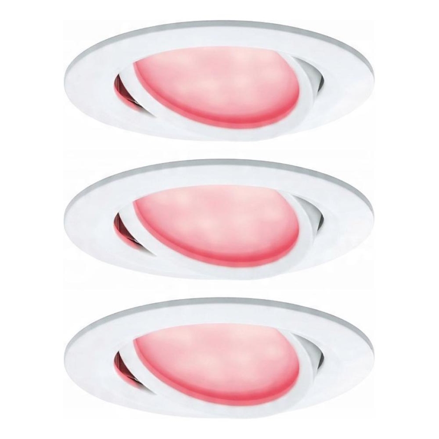 Paulmann 93940 -ΣΕΤ 3x LED RGBW/2W IP23 Χωνευτό φωτιστικό οροφής μπάνιου dimmimg 230V