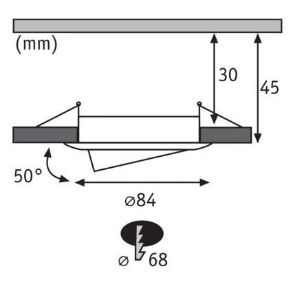 Paulmann 93940 -ΣΕΤ 3x LED RGBW/2W IP23 Χωνευτό φωτιστικό οροφής μπάνιου dimmimg 230V