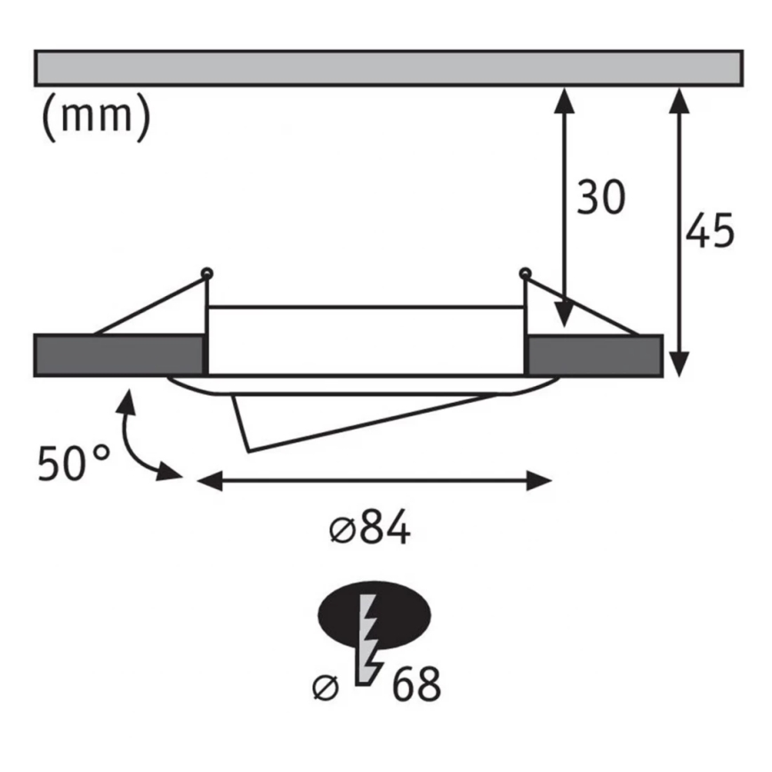 Paulmann 93940 -ΣΕΤ 3x LED RGBW/2W IP23 Χωνευτό φωτιστικό οροφής μπάνιου dimmimg 230V