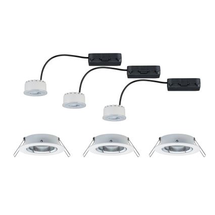 Paulmann 93942 - ΣΕΤ 3xLED/6,8W IP23 Χωνευτό φωτιστικό οροφής μπάνιου dimmimg COIN 230V