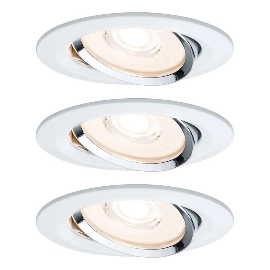 Paulmann 93942 - ΣΕΤ 3xLED/6,8W IP23 Χωνευτό φωτιστικό οροφής μπάνιου dimmimg COIN 230V