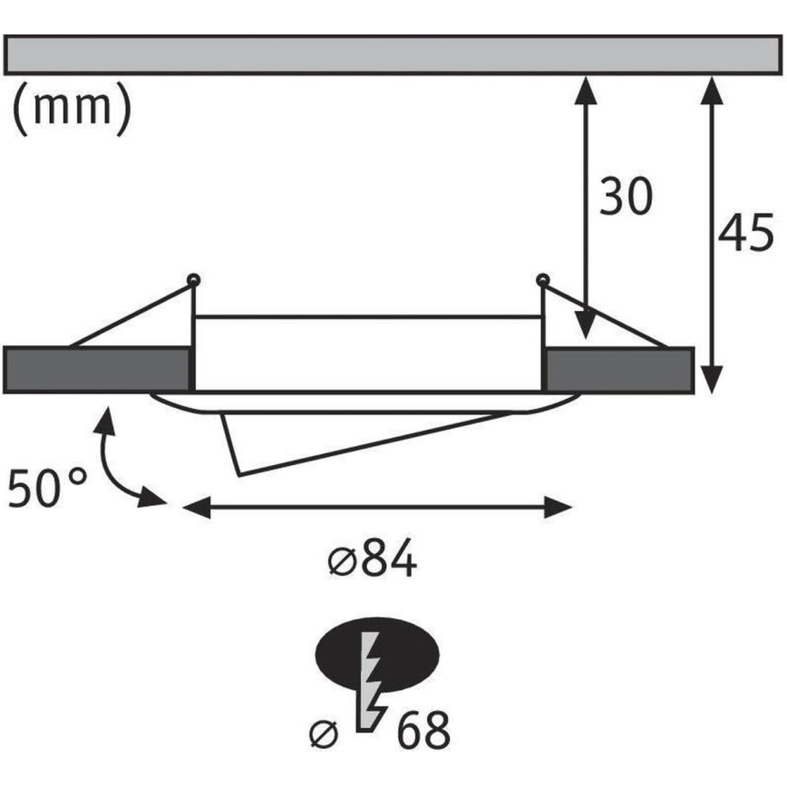 Paulmann 93943 - ΣΕΤ 3xLED/6,8W IP23 Ρυθμιζόμενο εντοιχισμένο φωτιστικό για μπάνιο COIN 230V