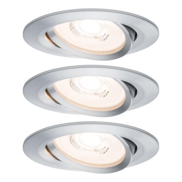 Paulmann 93943 - ΣΕΤ 3xLED/6,8W IP23 Ρυθμιζόμενο εντοιχισμένο φωτιστικό για μπάνιο COIN 230V