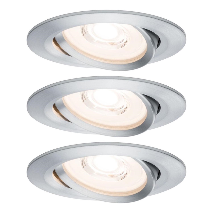 Paulmann 93943 - ΣΕΤ 3xLED/6,8W IP23 Ρυθμιζόμενο εντοιχισμένο φωτιστικό για μπάνιο COIN 230V