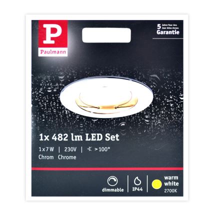 Paulmann 93959 - LED/7W IP44 Dimmable φωτιστικό μπάνιου COIN 230V