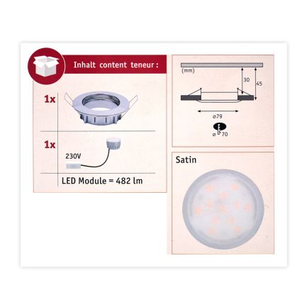 Paulmann 93959 - LED/7W IP44 Dimmable φωτιστικό μπάνιου COIN 230V