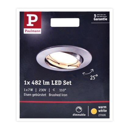 Paulmann 93963 - LED/7W  IP23 Φωτιστικό οροφής μπάνιου dimmable COIN 230V