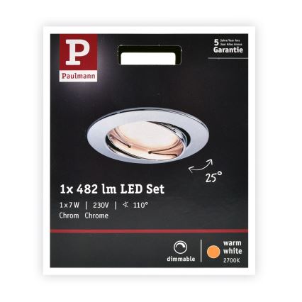 Paulmann 93965 - LED/7W Φως μπάνιου με dimmer COIN 230V