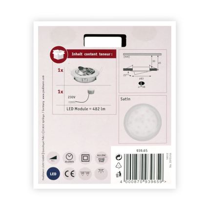 Paulmann 93965 - LED/7W Φως μπάνιου με dimmer COIN 230V