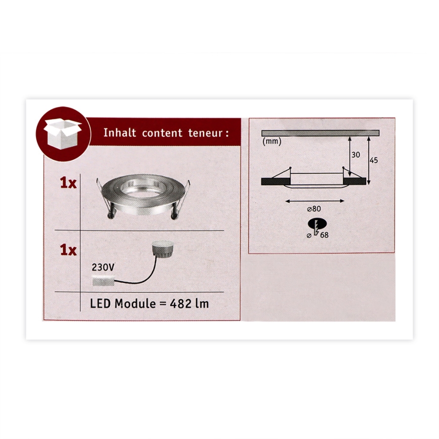 Paulmann 93967 - 1xLED/7W IP44 Dimmable φωτιστικό μπάνιου COIN 230V