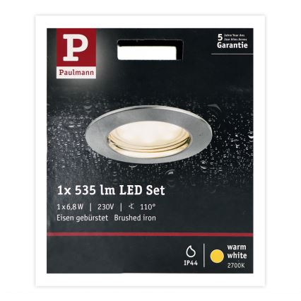 Paulmann 93975 - LED/6,8W IP44 Χωνευτό φωτιστικό μπάνιου COIN 230V