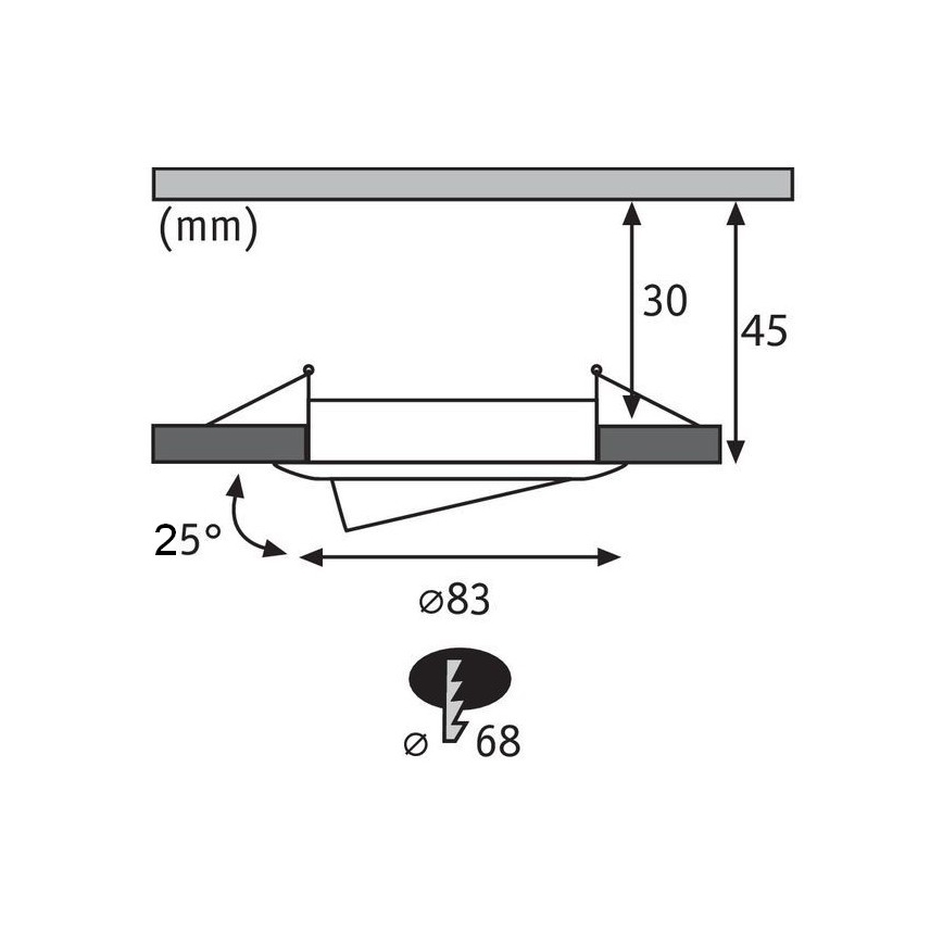 Paulmann 93979 - LED/6,8W IP23 Χωνευτό φωτιστικό μπάνιου COIN 230V