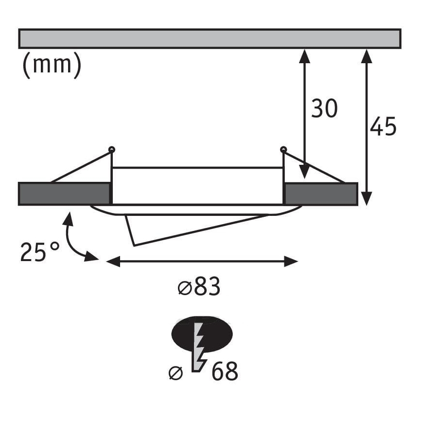 Paulmann 93981 - LED/6,8W IP23 Χωνευτό φωτιστικό μπάνιου COIN 230V