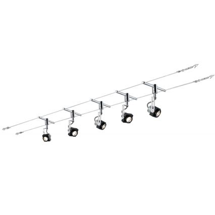 Paulmann 94081 - ΣΕΤ 5xLED/5W Φωτιστικό σποτ ράγας 230V μαύρο