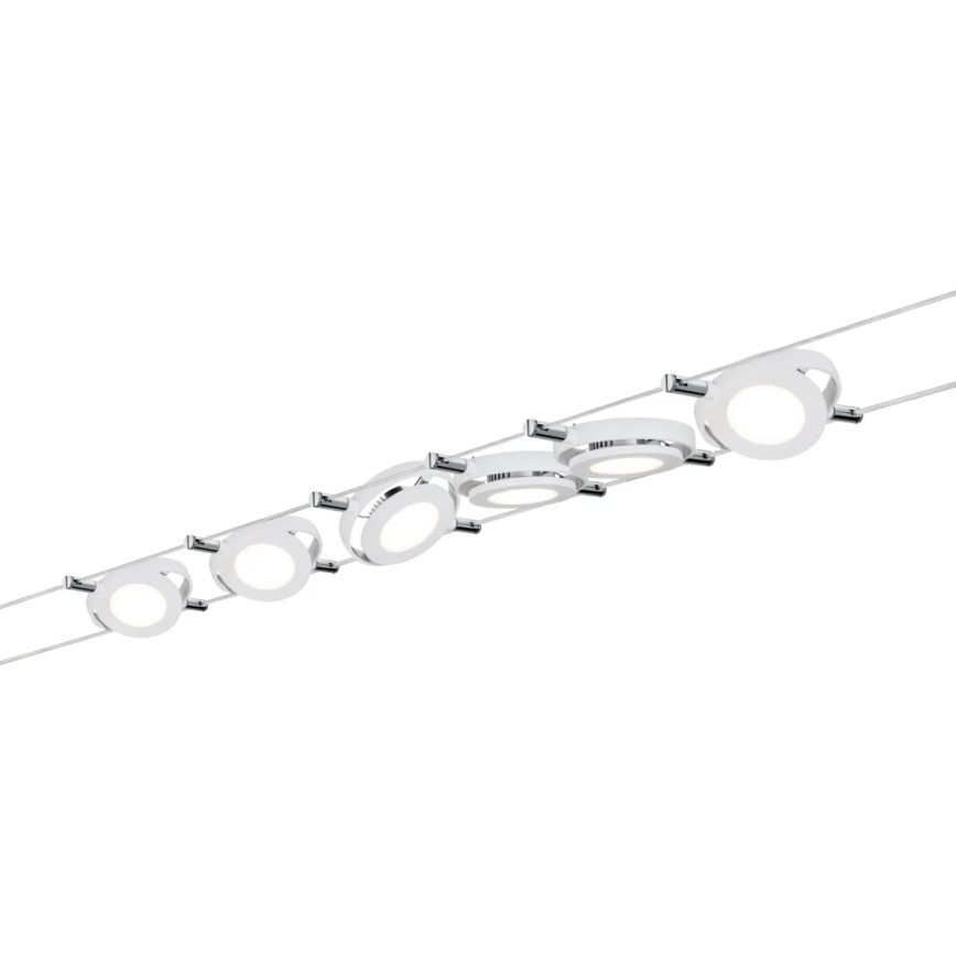 Paulmann 94106 - ΣΕΤ 6xLED/4W Φωτιστικό σποτ για a string system ROUNDMAC 230V λευκό