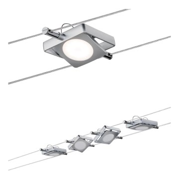 Paulmann 94107 - Σετ 4xLED/4,3W Πλήρες καλωδιακό σύστημα MAC 230V ματ χρώμιο